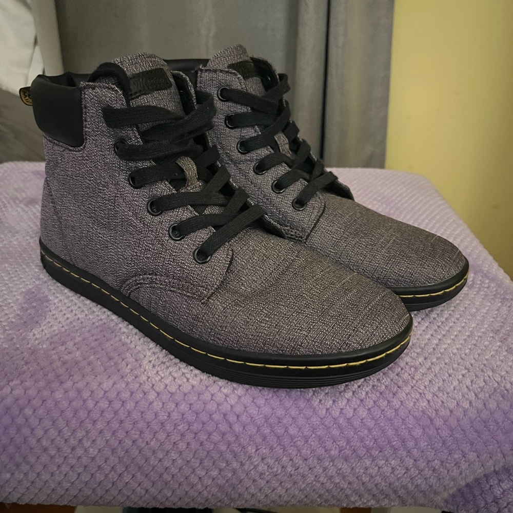 Dr. Martens Textured purple Ankle Boots with Black Laces size 8